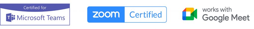 Logo's certified - Zoom, Microsoft Teams, Google Meet