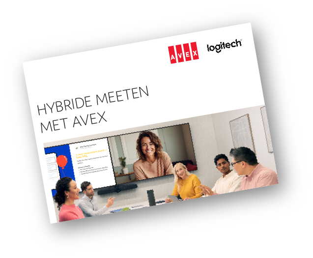 Brochure mock up - hybride meeten met AVEX